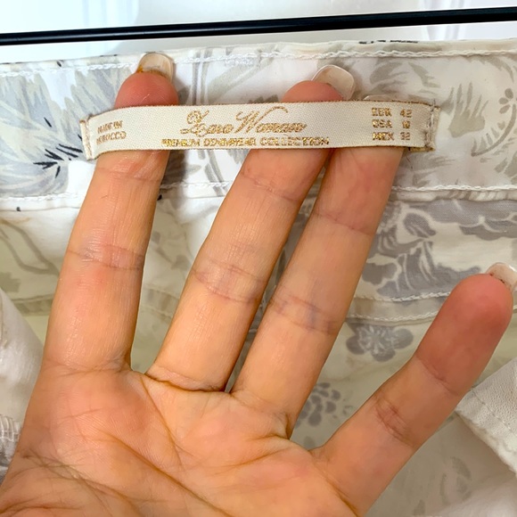 Gorgeous ZARA ultra soft off-white with grey flower pants - Picture 6 of 6